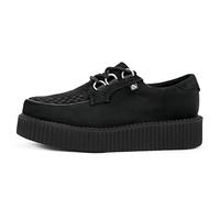 T.U.K. Anarchic Creeper - Zapatos Hombre y Mujer - Color Black Vegan Suede - Zapatos con Cordones Estilo Puck, Gótico y Rockero - Talla EU44