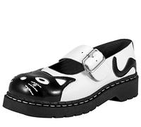 T.U.K. Anarchic Mary Jane Kitty - Zapatos de Mujer - Color Piel en Blanco y Negro - Talla EU37