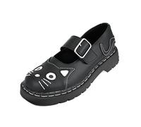 T.U.K. Anarchic Mary Jane Kitty - Zapatos de Mujer - Color TUKskin Vegano Negro - Talla EU38