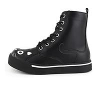 T.U.K. Kitty Combat Leather Boot - Botas de Mujer - Color Vegano Negro - Talla EU37