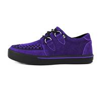 T.U.K. Leather Creeper Sneaker - Zapatos Hombre y Mujer - Color Purple Suede - Zapatos con Cordones Estilo Puck, Gótico y Rockero - Talla EU37