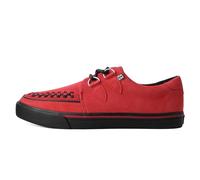 T.U.K. Leather Creeper Sneaker - Zapatos Hombre y Mujer - Color Red Suede - Zapatos con Cordones Estilo Puck, Gótico y Rockero - Talla EU42