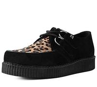 T.U.K. Leather Viva Low Creeper - Zapatos Hombre y Mujer - Color Black and Leopard Suede - Talla EU39