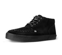 T.U.K. Mid Top Creeper Sneaker - Zapatos Hombre y Mujer - Color Black Suede - Zapatos con Cordones Estilo Puck, Gótico y Rockero - Talla EU44