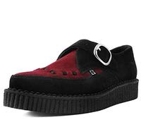 T.U.K. Pointed Creeper Monk Buckle - Zapatos Hombre y Mujer - Color Black and Burgundy Suede - Talla EU39