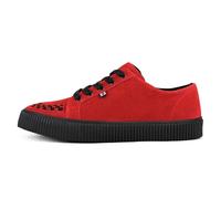 T.U.K. Ribbed Sole Sneaker - Zapatillas de Moda para Hombres y Mujeres - Estilo Skate, Punk, Rock y Gótico en Piel, Ante y Lona - Color Rojo Ante - Talla 42