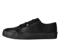 T.U.K. Ribbed Sole Sneaker - Zapatillas de Moda para Hombres y Mujeres - Estilo Skate, Punk, Rock y Gótico en Piel, Ante y Lona - Color Negro Piel - Talla 44