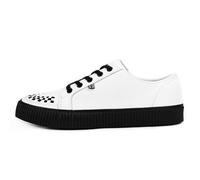 T.U.K. Ribbed Sole Sneaker - Zapatillas de Moda para Hombres y Mujeres - Estilo Skate, Punk, Rock y Gótico en Piel, Ante y Lona - Color Blanco Piel - Talla 43