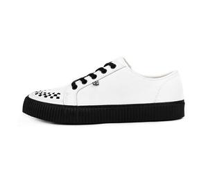 T.U.K. Ribbed Sole Sneaker - Zapatillas de Moda para Hombres y Mujeres - Estilo Skate, Punk, Rock y Gótico en Piel, Ante y Lona - Color Blanco Piel - Talla 43