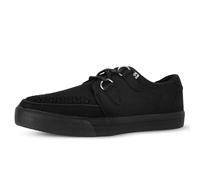T.U.K. Vegan Creeper Sneaker - Zapatos Hombre y Mujer - Color Black Canvas Eyelet - Zapatos con Cordones Estilo Puck, Gótico y Rockero - Talla EU42