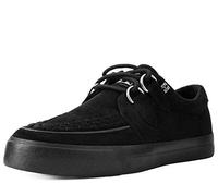 T.U.K. Vegan Creeper Sneaker - Zapatos Hombre y Mujer - Color Black Suede - Zapatos con Cordones Estilo Puck, Gótico y Rockero - Talla EU36