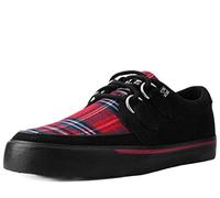 T.U.K. Vegan Creeper Sneaker - Zapatos Hombre y Mujer - Color Black Tartan & Vegan Suede - Zapatos con Cordones Estilo Puck, Gótico y Rockero - Talla EU44