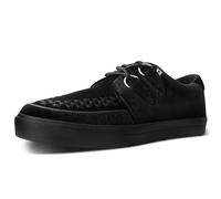 T.U.K. Vegan Creeper Sneaker - Zapatos Hombre y Mujer - Color Black Velvet - Zapatos con Cordones Estilo Puck, Gótico y Rockero - Talla EU46