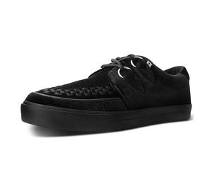T.U.K. Vegan Creeper Sneaker - Zapatos Hombre y Mujer - Color Black Velvet - Zapatos con Cordones Estilo Puck, Gótico y Rockero - Talla EU40