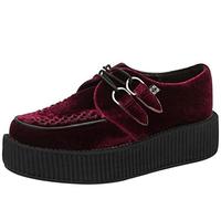 T.U.K. Vegan Viva High Creeper - Zapatos Hombre y Mujer - Color Burgundy Velvet - Talla EU36