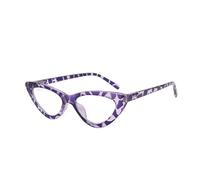 t vedo: Gafas antiluz azul para mujer - Lentes antiarañazos con protección de las pantallas +0,00 - Funda de regalo, Manchado Púrpura, Cat Eye - 147-18-147