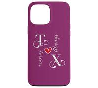 T & X - Iniciales para parejas, boda, aniversario, Mr & Mrs Carcasa para iPhone 13 Pro Max