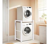 T-ZBDZ Estantería Lavadora, Soporte de Altura Ajustable para Secadora, 75x65x105 cm, Mueble para Lavadora y Secadora, Armario para Lavadoras, Capacidad de 350 kg, Blanco