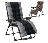 T-ZBDZ Tumbona Jardin Exterior, Tumbonas Plegable, Extra Ancho Silla Gravedad Cero Reclinable - Respaldo Ajustable, Silla con Cojín y Reposacabezas, para Playa, Piscina, Terraza, Marrón