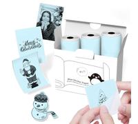 T02/M02L/M02/M02X Rollo de Adhesivo Papel Termico Azul - 50mm x 3500mm Papel Adhesivo para Fotos, Aprendizaje, Notas, Diarios, Bricolaje, Memos, Papeles Adhesivo Térmico Conservable 10 Años, 3 Rollos