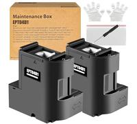 T04D1 04D1 Caja de Mantenimiento de Tinta Compatible para Epson XP 5100 5105 5150 Workforce WF 2860 2865 ET-M2750 ET-4750 ET-M2140 ET-M3140 ET-M3170 ET-M3180 ET-M1140 ET-M1180(2 Pack)