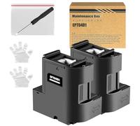 T04D1 / T04D100 Caja de Mantenimiento de Tinta Compatible para Epson ET-4850 ET-4856 ET-5150 ET-5170 ET-15000 ET-M1170 ET-M1180 ET-M2170 ET-M3170 Impresora Caja de Mantenimiento C13T04D100, 2 Pack