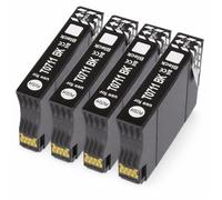 T0711 Cartuchos de Tinta Compatible para T0711 para Epson Stylus SX100 SX105 SX115 SX205 SX210 SX218 SX400 SX405 SX515W BX300F DX4000 DX4400 DX7400 DX8400 (Pack de 4 Negro) (4)