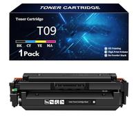 T09 Cartucho de Tóner de Repuesto para Canon T09 T09K T09C T09Y T09M Canon I-SENSYS XC1127i XC1127iF XC1127P ImageCLASS LBP1127C MF1127C Impresoras con Chip,BK-1 Pack