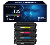 T09 Cartucho de Tóner de Repuesto para Canon T09 T09K T09C T09Y T09M Canon I-SENSYS XC1127i XC1127iF XC1127P ImageCLASS LBP1127C MF1127C Impresoras con Chip,4 Color-4 Pack