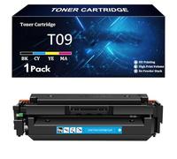 T09 Cartucho de Tóner de Repuesto para Canon T09 T09K T09C T09Y T09M Canon I-SENSYS XC1127i XC1127iF XC1127P ImageCLASS LBP1127C MF1127C Impresoras con Chip,C-1 Pack