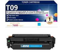 T09 Cartuchos de Tóner Compatibles con Chip para Canon imageCLASS X C1127iF MF1127C X LBP1127C i-SENSYS X C1127i C1127iF C1127P Impresoras, 7600 Páginas,Cyan-1 Pack