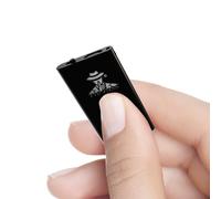 T10-PASS Micro espionaje - La grabadora de voz ultracompacta más pequeña (4 x 2 cm, 5 mm de grosor), discreta e ideal para reuniones, coches, vigilancia y conferencias