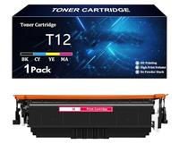 T12 Cartucho de Tóner de Repuesto para Canon T12 T12BK T12C T12M T12Y Compatible para Canon I SENSYS XC1333i C1333iF C1333P Impresoras con Chip,Magenta-1 Pack