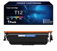 T12 Cartucho de Tóner de Repuesto para Canon T12 T12BK T12C T12M T12Y Compatible para Canon I SENSYS XC1333i C1333iF C1333P Impresoras con Chip,Cyan-1 Pack