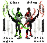 T13 Action Figure Man (ensamblaje completado), 3D Impreso con múltiple Dummy 13, t-13 Figura de acción Robot, Decoraciones de Escritorio para Juguetes de Amantes de los Juegos (Verde Rojo)