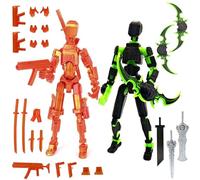 T13 Action Figure Man (ensamblaje completado), 3D Impreso con múltiples uniones Dummy 13, t-13 Figura de acción Robot, Decoraciones de Escritorio para Juguetes de Amantes de los Juegos (Verde)