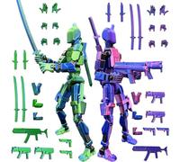 T13 Action Figure Man (ensamblaje completado), 3D Impreso con uniones Dummy 13, t-13 Figura de acción Robot, Decoraciones de Escritorio para Juguetes de Amantes de los Juegos (Purple azul láser)