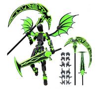 T13 Action Figure T13 juguetes móviles multiarticulados Figura de acción articulada t 13 figura de animación stop motion Titan 13 decoración de escritorio DIY coleccionistas de juguetes (negro verde)
