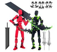 T13 Action Figure, ya montada, 2 piezas de figura de acción robótica, T13 Action Figures Impresión 3D de figuras móviles con múltiples articulaciones (Con 4 armas + 6 tipos de mano)