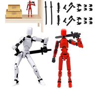 T13 Figura de acción, minifiguras de leyendas con 4 armas y 3 tipos de manos, robot multiarticulado T13, robot impreso en 3D, decoración de escritorio, robot afortunado para amantes de los juegos