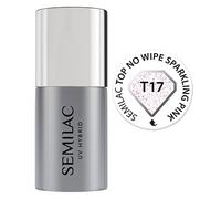 T17 Top Semilac Top No Wipe Sparkling Pink - Esmalte de uñas (7 ml)