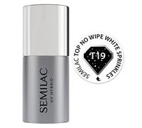 T19 Semilac Top No Wipe White Sprinkles - Esmalte de uñas (7 ml)