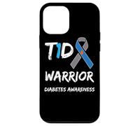 T1D Warrior Type 1 Diabetes Awareness Blue Ribbon Carcasa para iPhone 12 mini