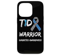 T1D Warrior Type 1 Diabetes Awareness Blue Ribbon Carcasa para iPhone 13 Pro