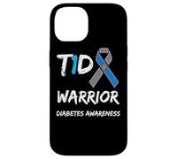 T1D Warrior Type 1 Diabetes Awareness Blue Ribbon Carcasa para iPhone 14