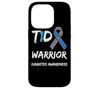 T1D Warrior Type 1 Diabetes Awareness Blue Ribbon Carcasa para iPhone 14 Pro