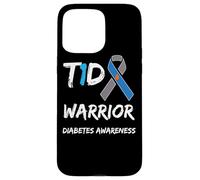 T1D Warrior Type 1 Diabetes Awareness Blue Ribbon Carcasa para iPhone 15 Pro Max