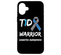 T1D Warrior Type 1 Diabetes Awareness Blue Ribbon Carcasa para iPhone 16 Plus