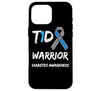 T1D Warrior Type 1 Diabetes Awareness Blue Ribbon Carcasa para iPhone 16 Pro Max