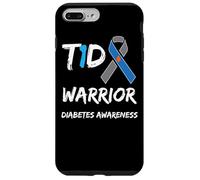 T1D Warrior Type 1 Diabetes Awareness Blue Ribbon Carcasa para iPhone 7 Plus/8 Plus